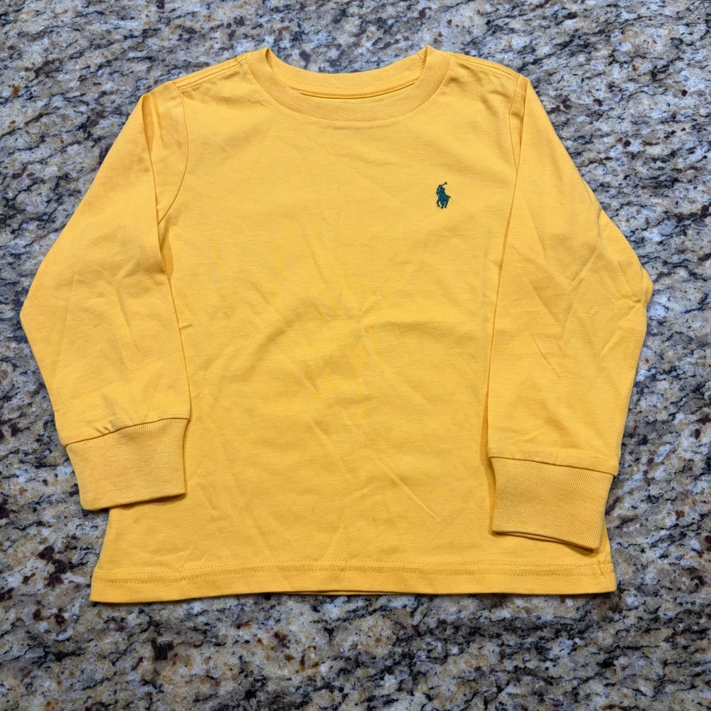 Polo Ralph Lauren Kids Yellow Long Sleeve T-Shirt Size 2 2T Pony Logo ws